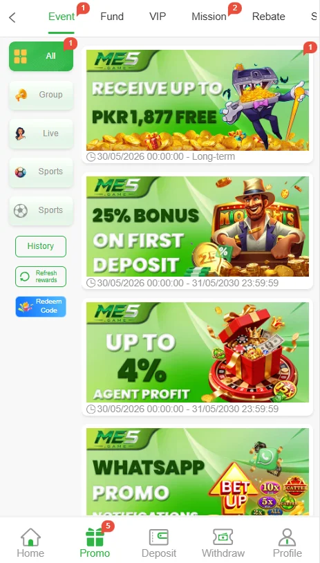Me5 Game App Rewards and bonuse